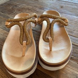 Schutz Gold Footbed Sandals. Like New! Size 10